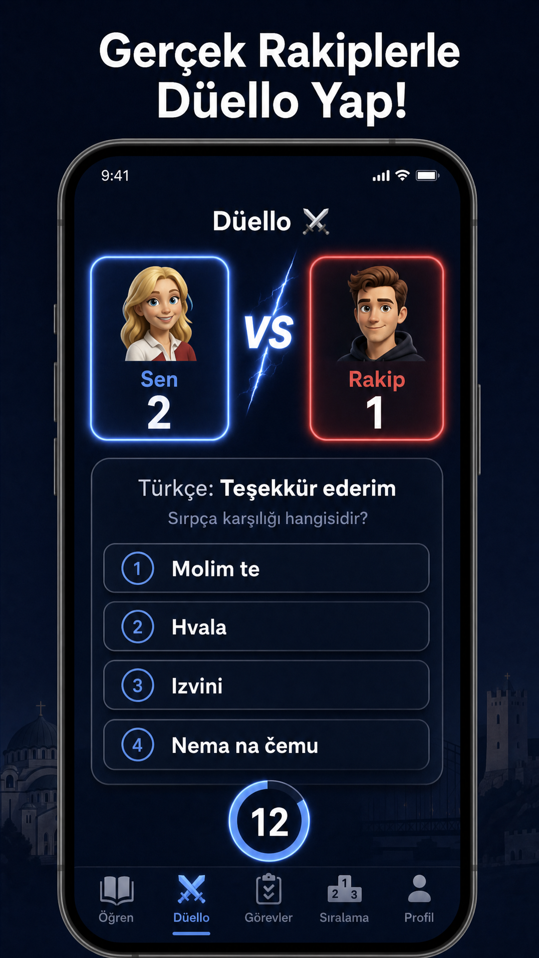 Düello ekranı